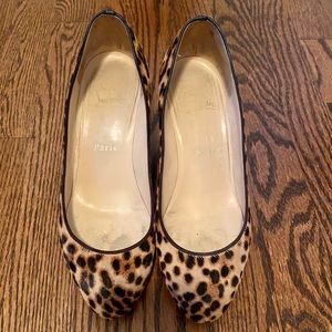 Christian Louboutin  pony hair wedge